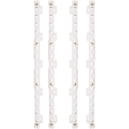 HARDWARE RESOURCES 4-Quick Tray Pilasters 1-1/4" with 8-Hook Dowels & 8-Screws Finish:  White B521-00